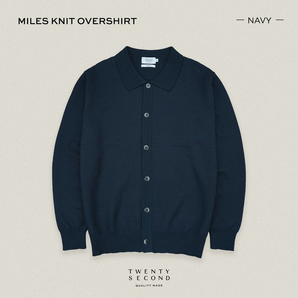 MILES KNIT OVERSHIRT - NAVY
