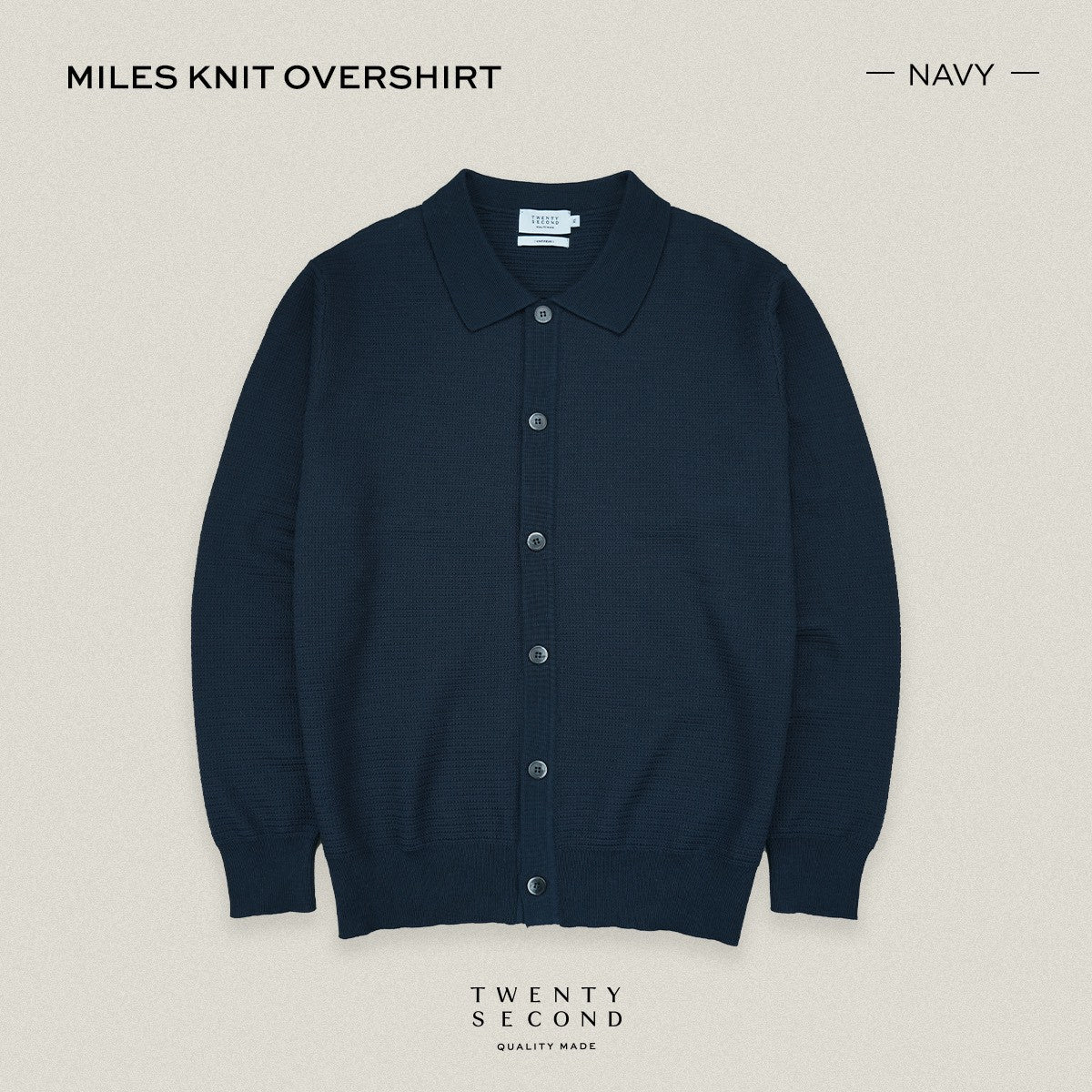 MILES KNIT OVERSHIRT - NAVY