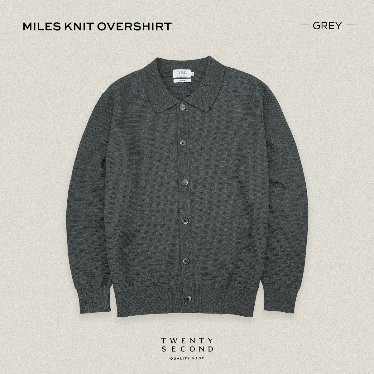 MILES KNIT OVERSHIRT - GREY
