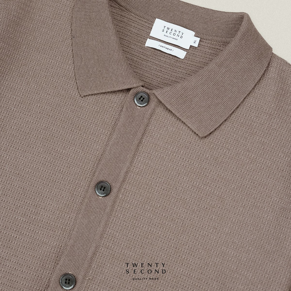 MILES KNIT OVERSHIRT - BROWN