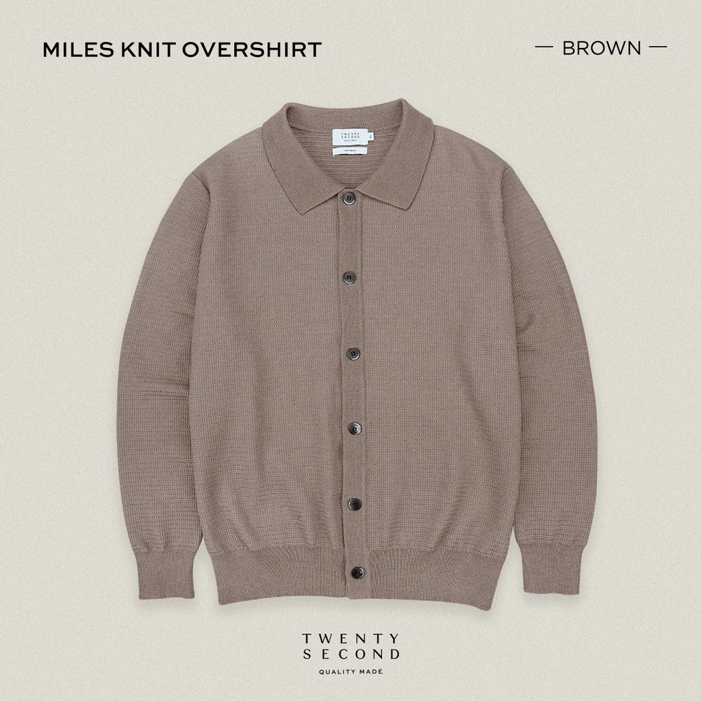 MILES KNIT OVERSHIRT - BROWN