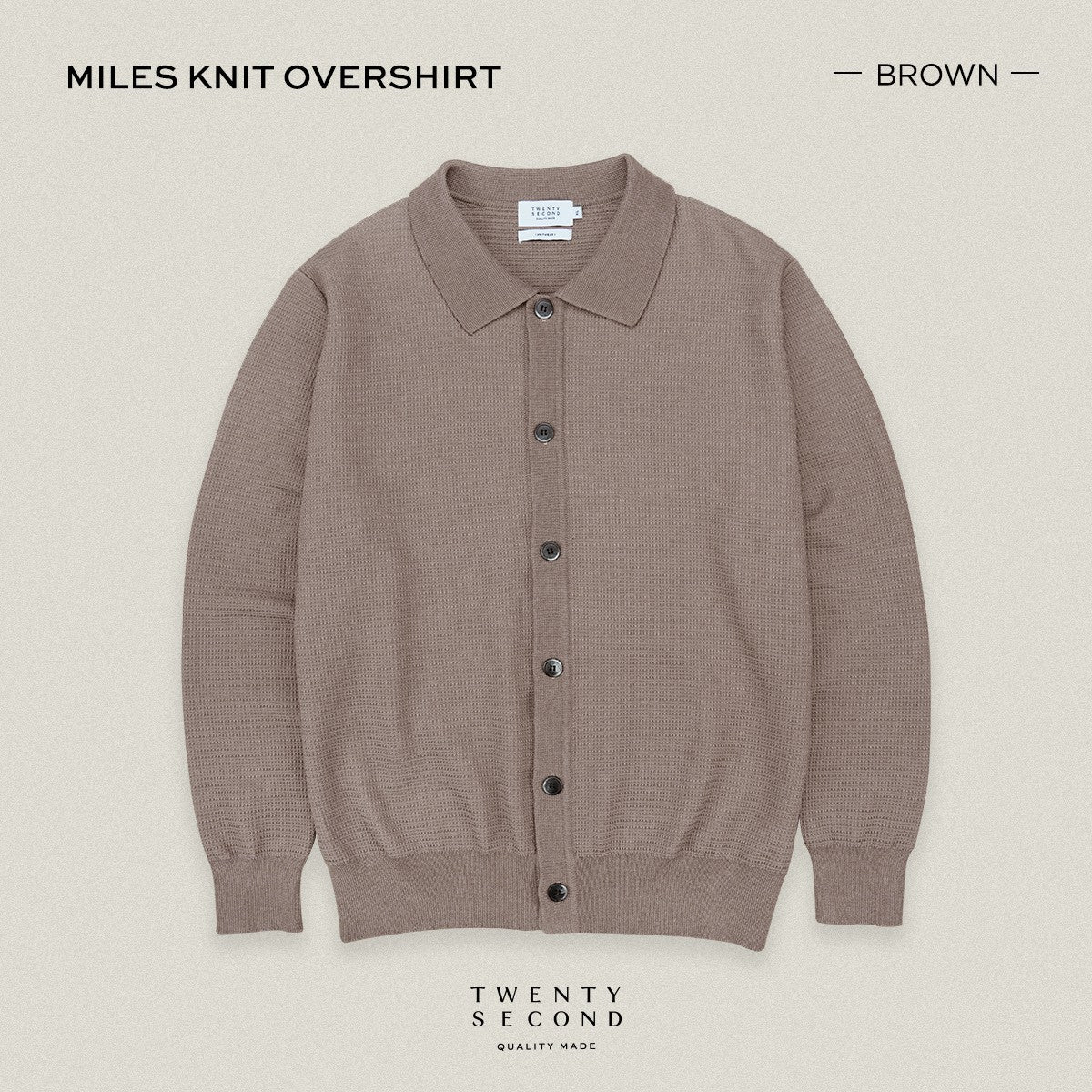 MILES KNIT OVERSHIRT - BROWN