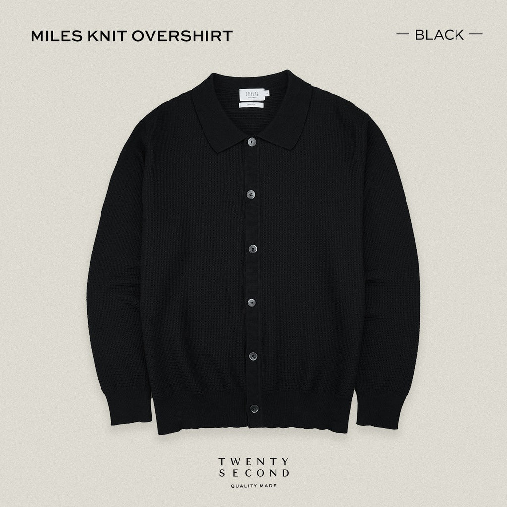 MILES KNIT OVERSHIRT - BLACK