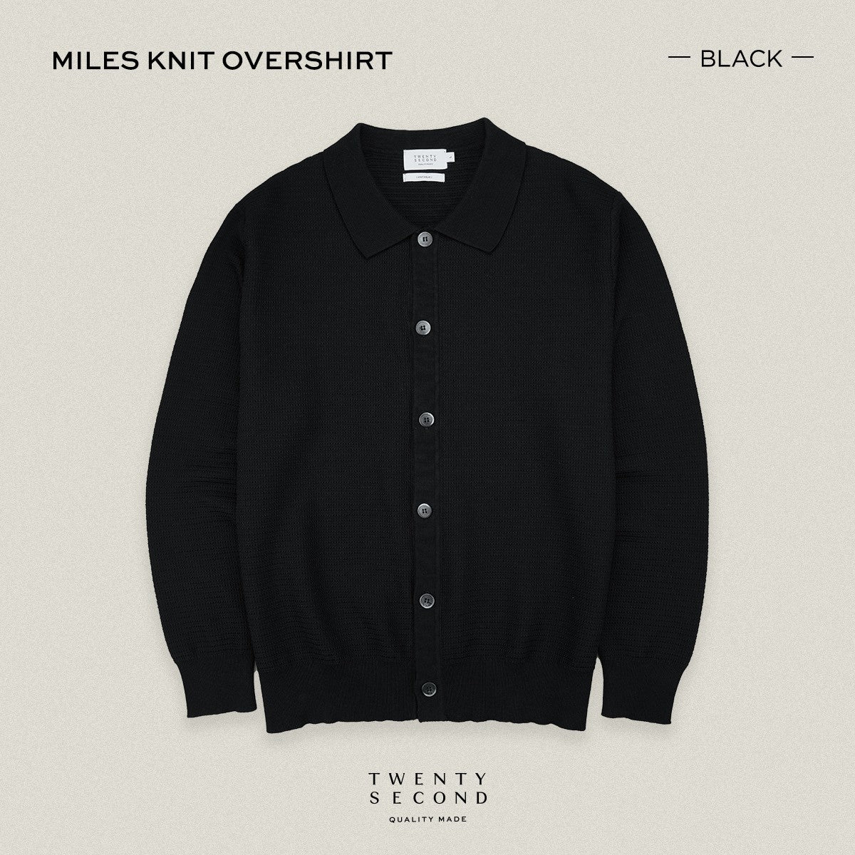 MILES KNIT OVERSHIRT - BLACK