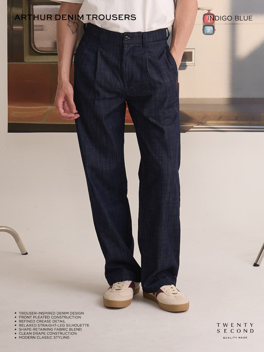 ARTHUR DENIM TROUSERS - INDIGO  BLUE