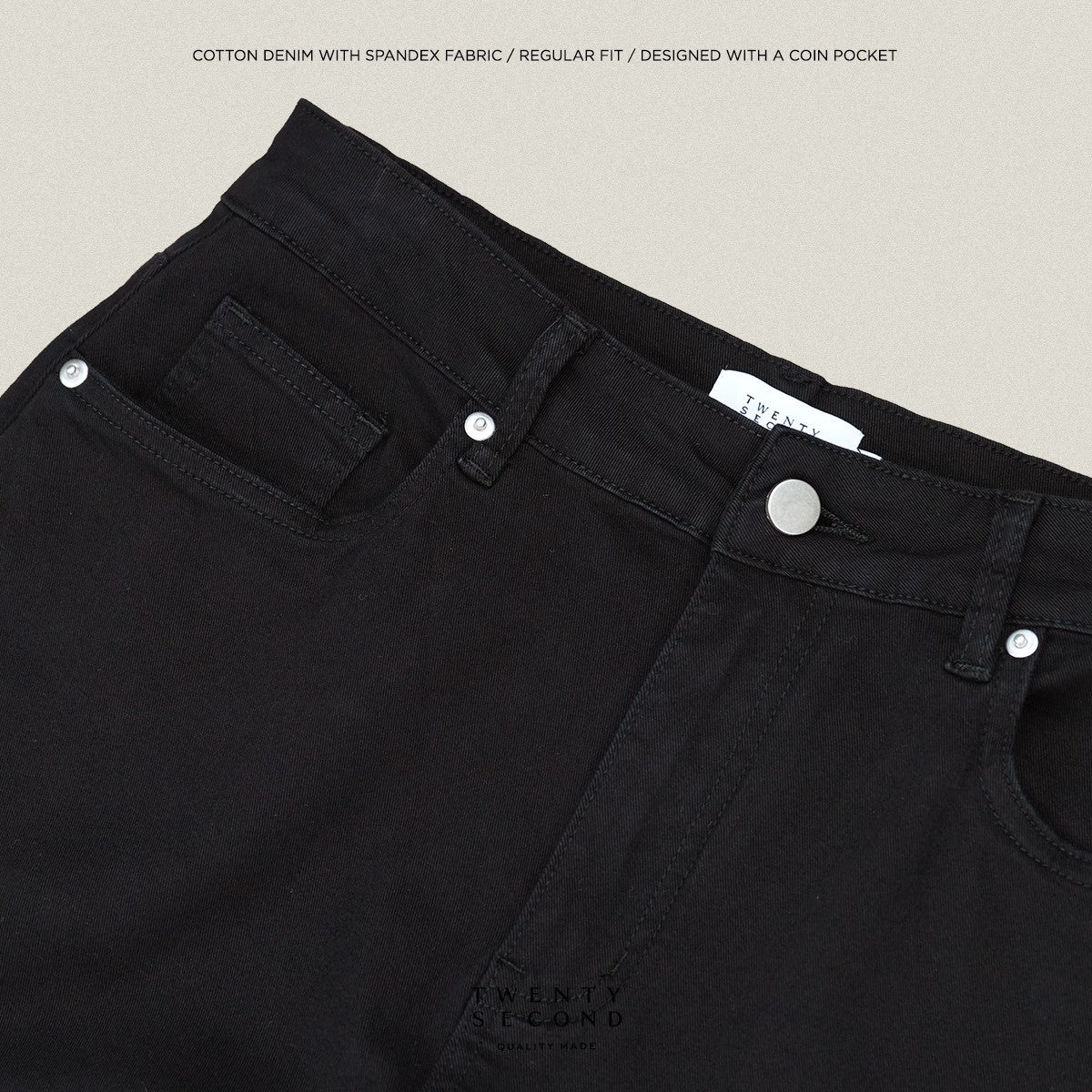 ESSENTIAL JEANS PANTS - BLACK