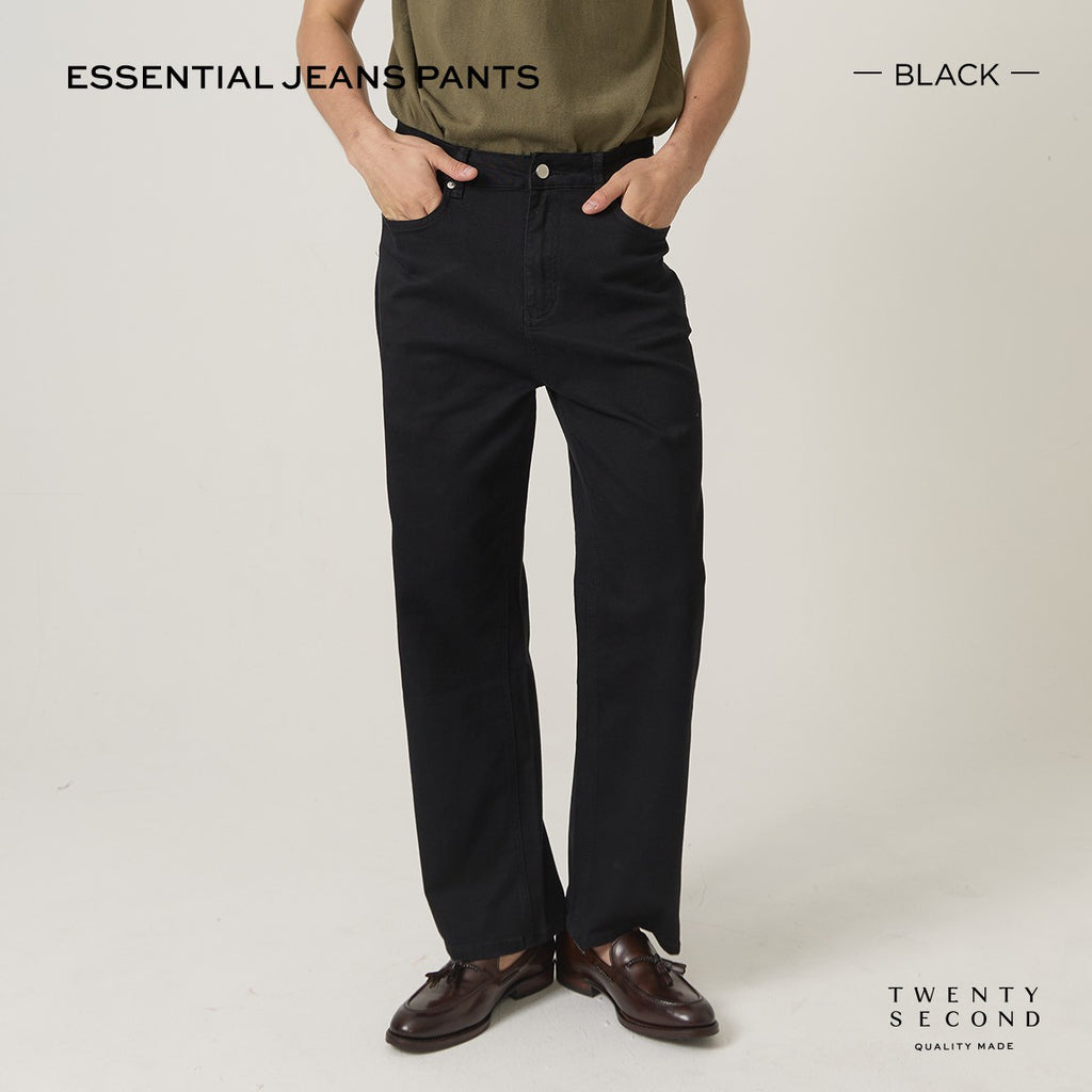ESSENTIAL JEANS PANTS - BLACK