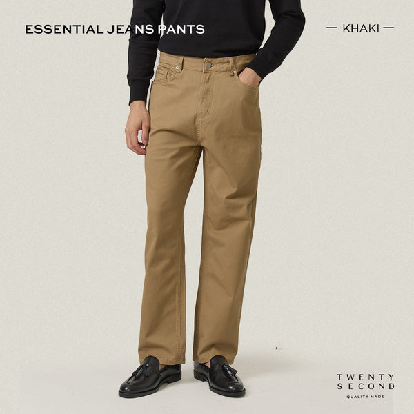 ESSENTIAL JEANS PANTS - KHAKI