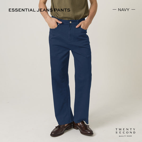 ESSENTIAL JEANS PANTS - NAVY