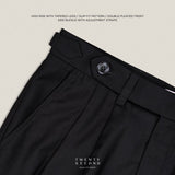 CLASSIC PLEATED TROUSERS - BLACK