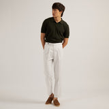 CLASSIC PLEATED TROUSERS - WHITE