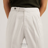CLASSIC PLEATED TROUSERS - WHITE