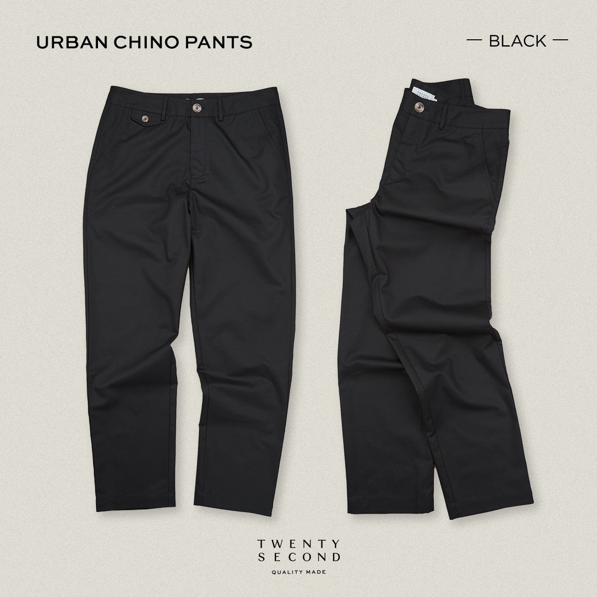URBAN CHINO PANTS - BLACK