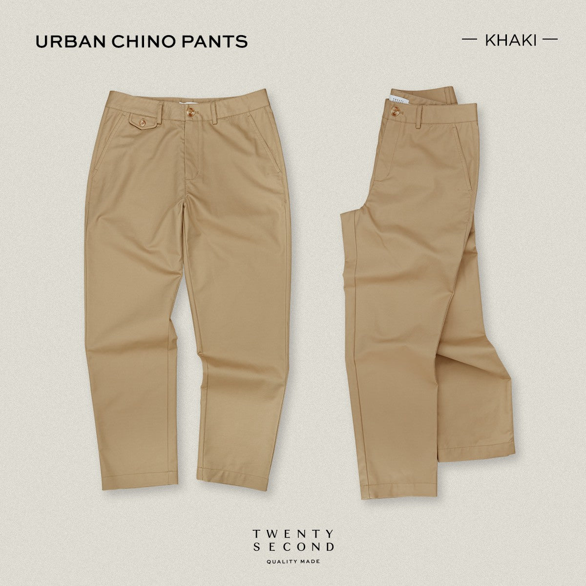 URBAN CHINO PANTS - KHAKI