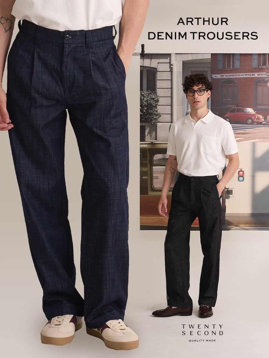 ARTHUR DENIM TROUSERS - WASHED BLACK