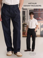 ARTHUR DENIM TROUSERS - WASHED BLACK