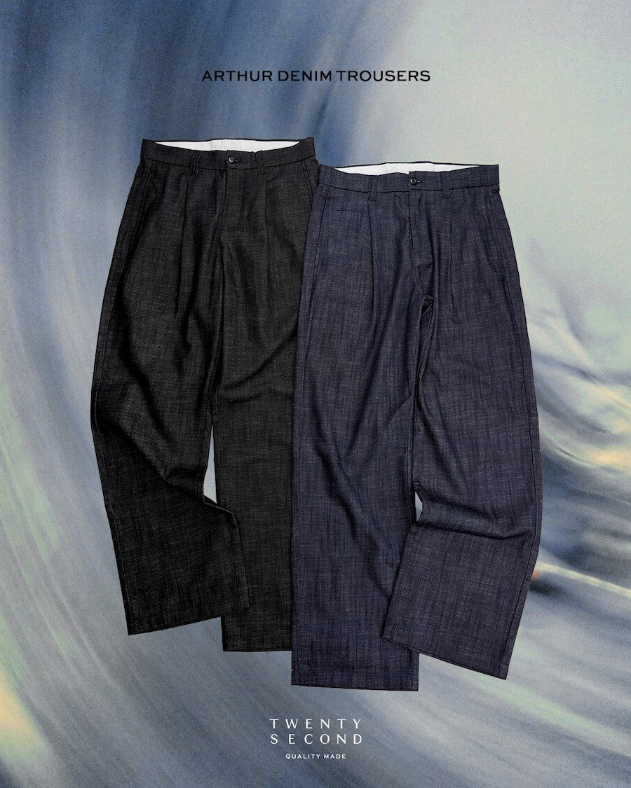ARTHUR DENIM TROUSERS - WASHED BLACK