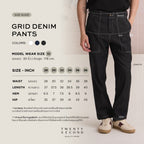 GRID DENIM PANTS - WHITE