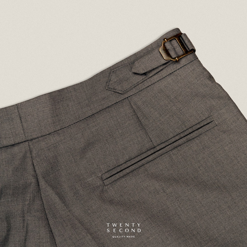 CLASSIC PLEATED TROUSERS - GREY