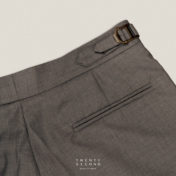 CLASSIC PLEATED TROUSERS - GREY