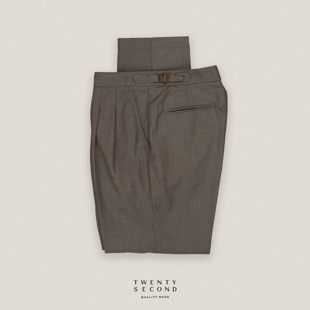 CLASSIC PLEATED TROUSERS - GREY