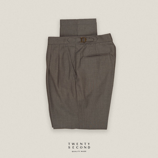 CLASSIC PLEATED TROUSERS - GREY