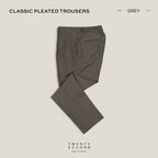 CLASSIC PLEATED TROUSERS - GREY