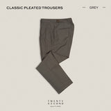 CLASSIC PLEATED TROUSERS - GREY