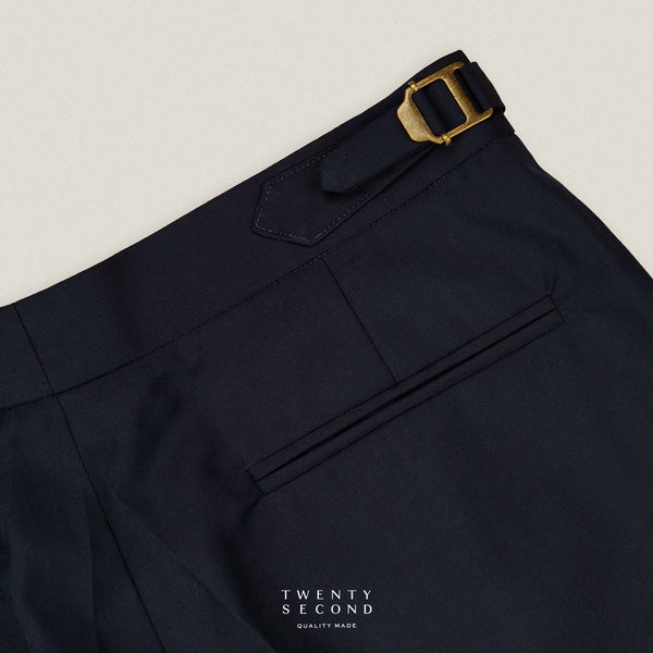 CLASSIC PLEATED TROUSERS - NAVY