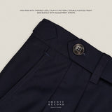 CLASSIC PLEATED TROUSERS - NAVY