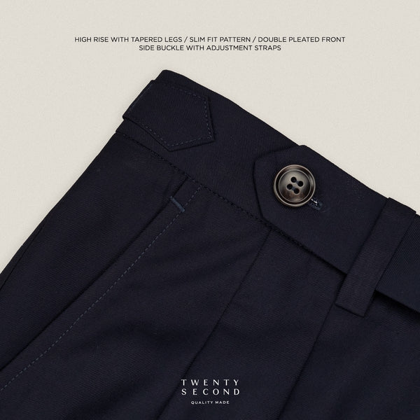 CLASSIC PLEATED TROUSERS - NAVY