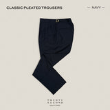 CLASSIC PLEATED TROUSERS - BLACK