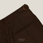 CLASSIC PLEATED TROUSERS - BROWN