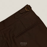 CLASSIC PLEATED TROUSERS - BROWN