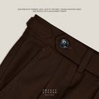 CLASSIC PLEATED TROUSERS - BROWN