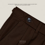 CLASSIC PLEATED TROUSERS - BROWN