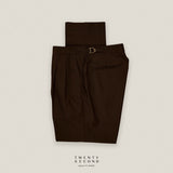 CLASSIC PLEATED TROUSERS - BROWN