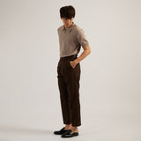CLASSIC PLEATED TROUSERS - BROWN