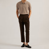 CLASSIC PLEATED TROUSERS - BROWN