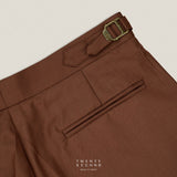 CLASSIC PLEATED TROUSERS - BRICK