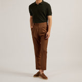CLASSIC PLEATED TROUSERS - BRICK