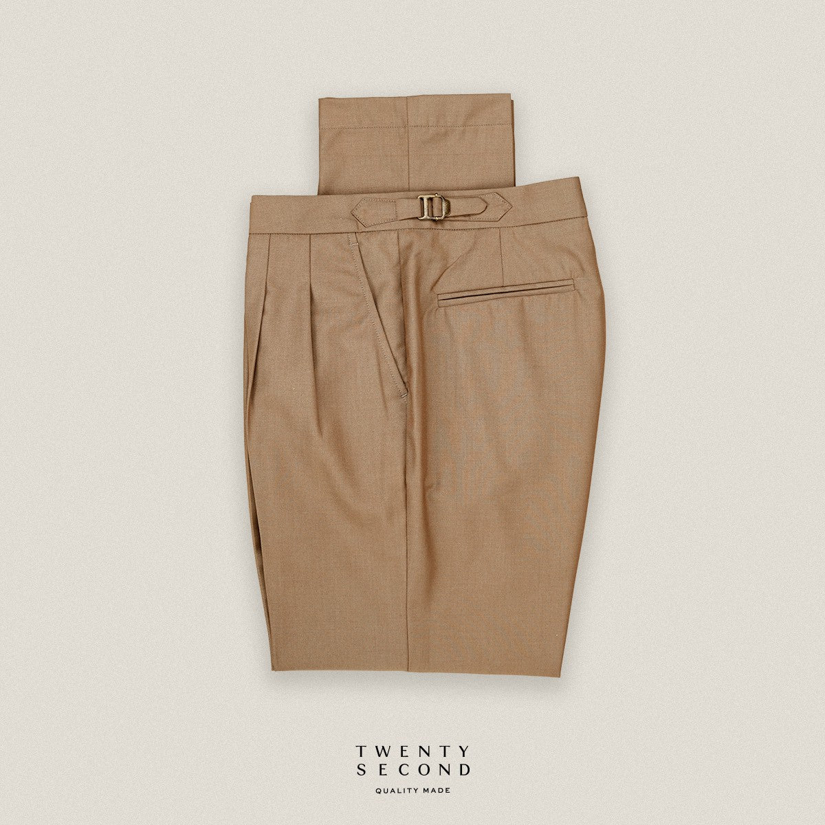 CLASSIC PLEATED TROUSERS - KHAKI