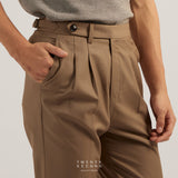 CLASSIC PLEATED TROUSERS - KHAKI