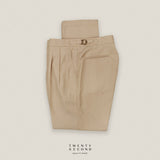 CLASSIC PLEATED TROUSERS - BEIGE