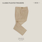 CLASSIC PLEATED TROUSERS - BEIGE