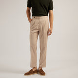 CLASSIC PLEATED TROUSERS - BEIGE