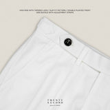 CLASSIC PLEATED TROUSERS - WHITE