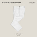 CLASSIC PLEATED TROUSERS - WHITE