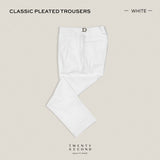 CLASSIC PLEATED TROUSERS - WHITE