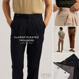 CLASSIC PLEATED TROUSERS - BLACK